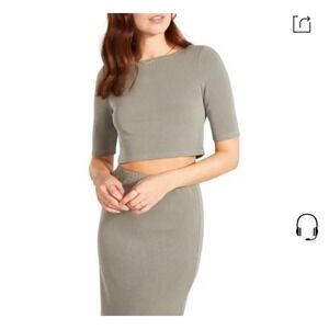 NWT BB Dakota Steve Madden Small Victory Ribbed Green Crop Top Size medium